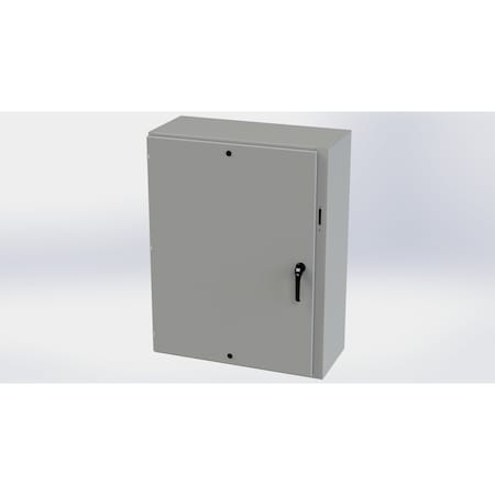 Saginaw Control & Engineering 3 Point Latch with Padlock Handle Electrical Enclosures, 48 in H, 16 in D, 37.38 in W, Carbon Steel SCE-48XEL3716LP